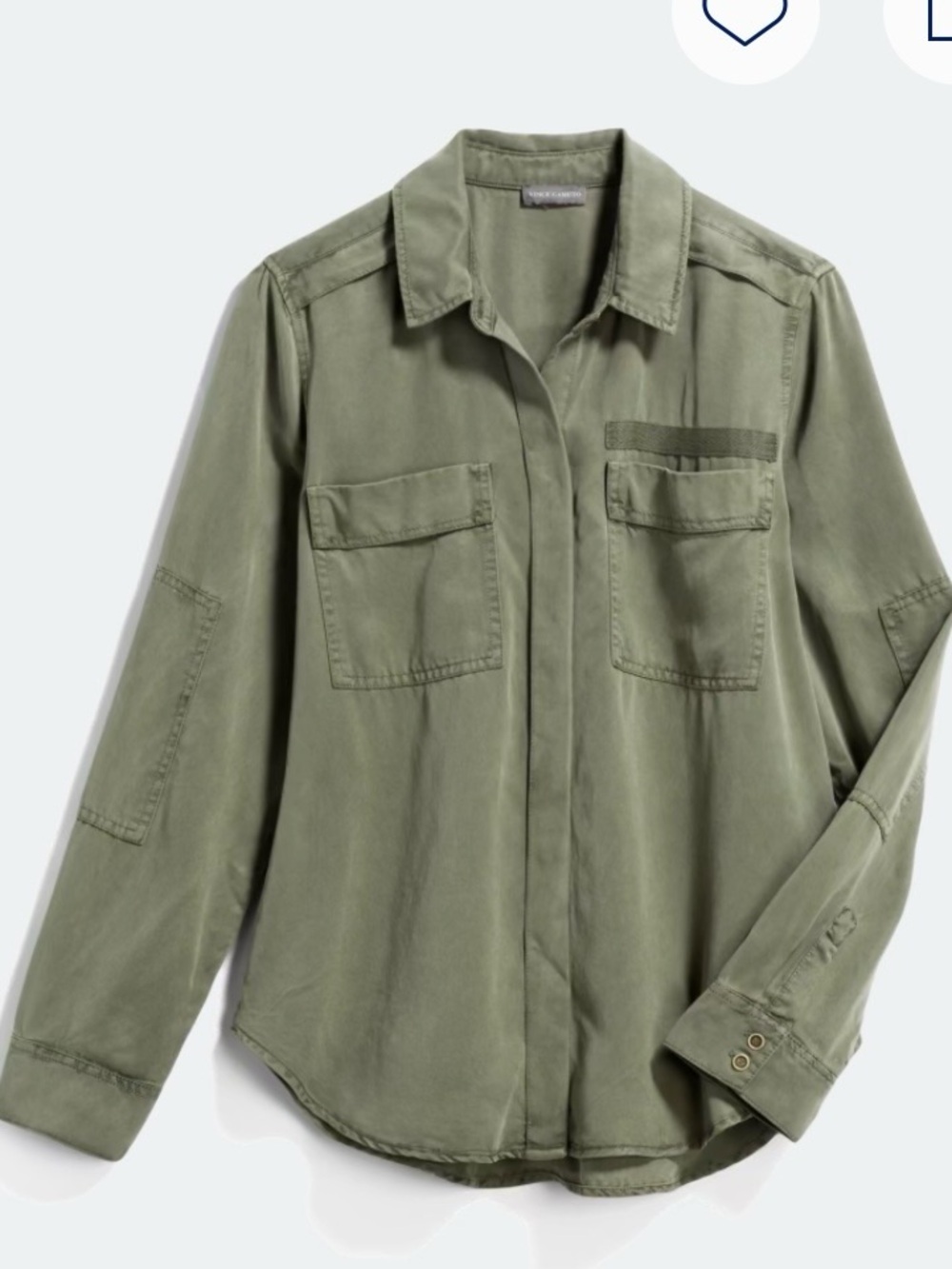 Vince Camuto Loise Olive Green Utility Shirt